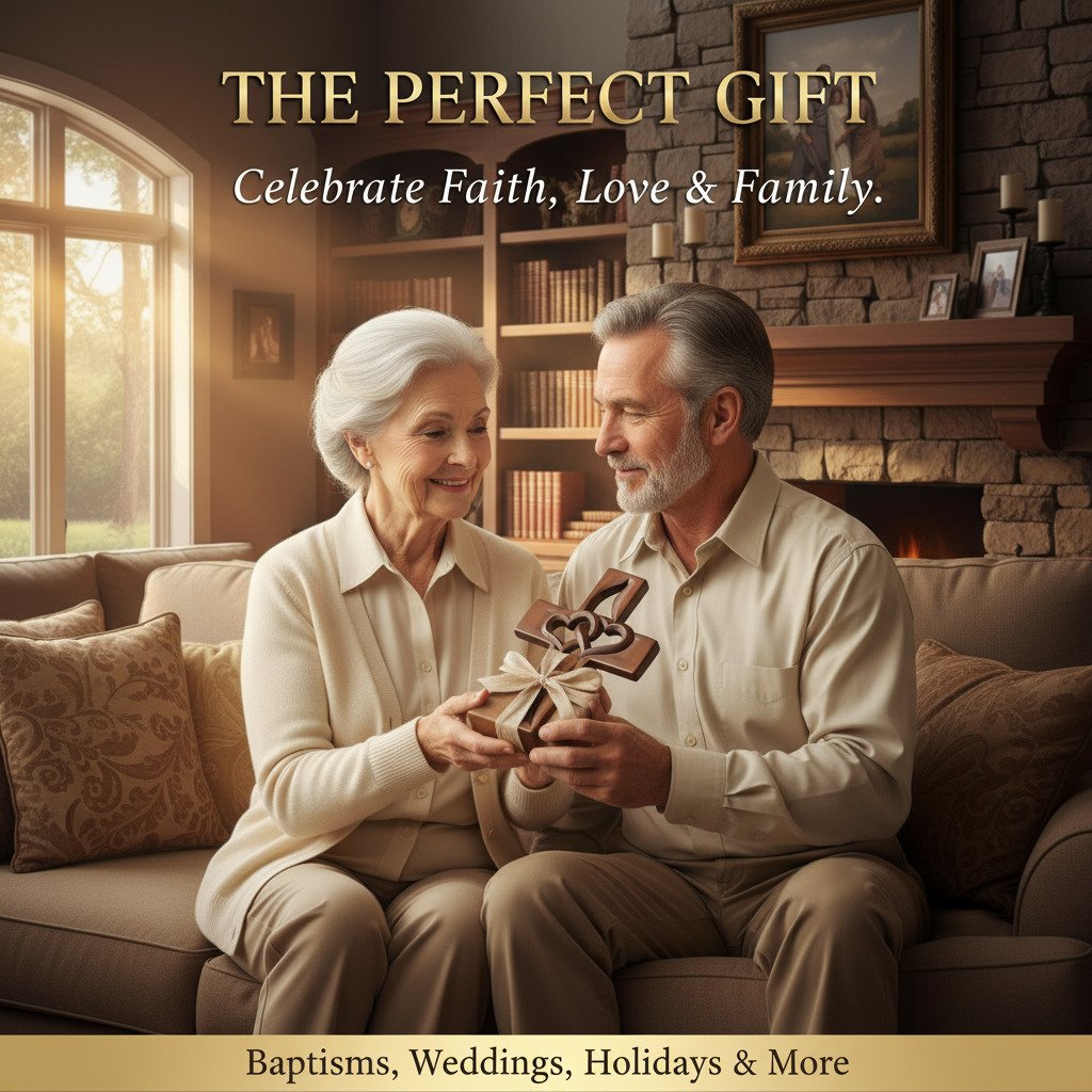 Ръчно изработен дървен кръст с форма на сърце за декорация на стена