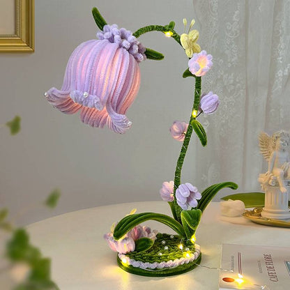 🌸💡DIY комплект от шенилни пръчици – лампа с момина сълза, настолна декоративна лампа