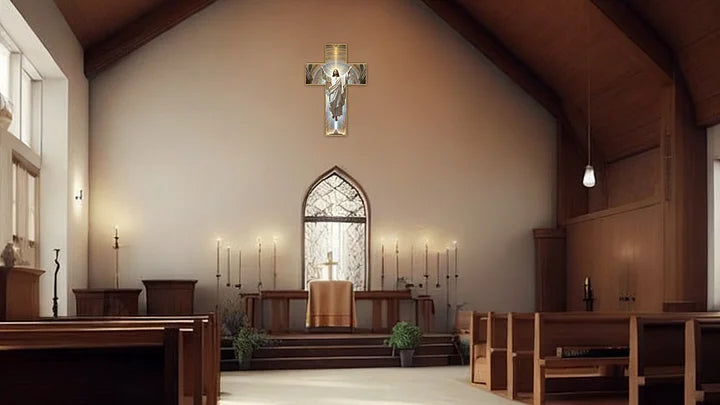 🔥Мега разпродажба в края на годината, спестете до 60%✝ Винтидж дървен стенен кръст с Исус Христос