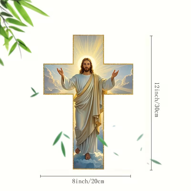 🔥Мега разпродажба в края на годината, спестете до 60%✝ Винтидж дървен стенен кръст с Исус Христос