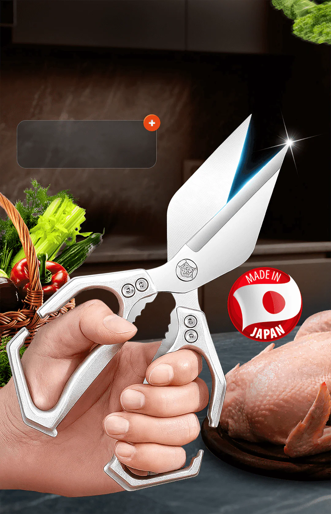 Силен нож за разделяне на костове на пилешки кости, дебел, многофункционален кухнен нож за домакинство