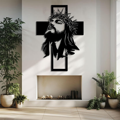 🔥Метален знак с кръст на Исус Христос, християнска стенна декорация