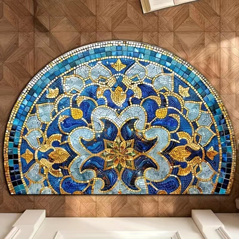 🌈💖Полукръгъл подложка в бохо стил — противохлъзгаща, мека подложка