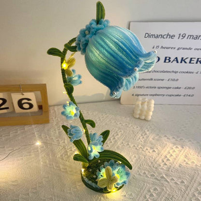 🌸💡DIY комплект от шенилни пръчици – лампа с момина сълза, настолна декоративна лампа