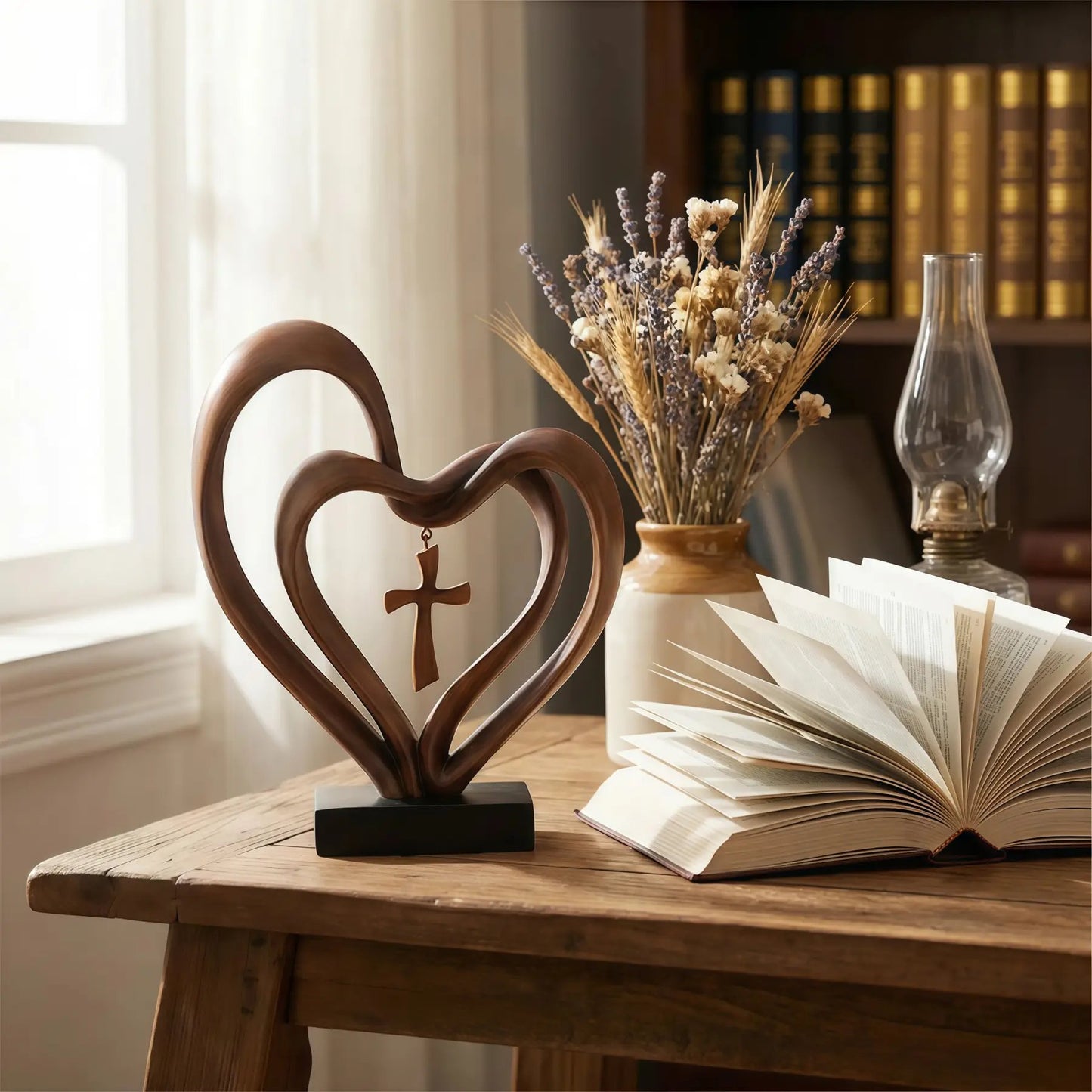 „Перфектният християнски подарък за Свети Валентин ✨ — Вечен спомен: истинската любов има три сърца: твоето, неговото/нейното и Божието.“