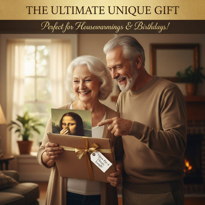 Мона Лиза, държаща носа си – картина на платно за баня